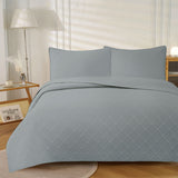 NNEDSZ Jane Barrington Morris Dark Grey Ultrasonic Embossed Lightly Quilted Reversible Coverlet Set Queen