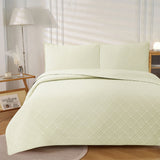 NNEDSZ Jane Barrington Morris Light Cream Ultrasonic Embossed Lightly Quilted Reversible Coverlet Set Queen
