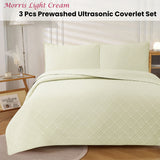 NNEDSZ Jane Barrington Morris Light Cream Ultrasonic Embossed Lightly Quilted Reversible Coverlet Set Queen