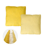 NNEDSZ 2-Tone Yellow Gusseted Linen Texture Look Filled Cushion 45 x 45 x 6 cm