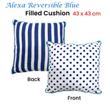 NNEDSZ Home Alexa Reversible Blue Filled Cushion