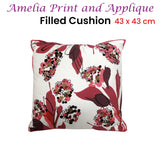 NNEDSZ Homewares Amelia Applique Pink Filled Cushion 43 x 43 cm