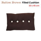 NNEDSZ Button Brown Oblong Filled Cushion 30 x 45 cm