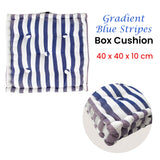 NNEDSZ Homewares Gradient Blue Stripes Box Cushion 40 x 40 x 10 cm