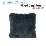 NNEDSZ Home Quebec Charcoal Quality Long Pile Faux Fur Filled Cushion 45 x 45 cm