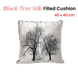 NNEDSZ Black Tree Silk Filled Cushion 40 x 40 cm