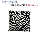 NNEDSZ Home Zebra Embroidered Black Filled Cushion 43 x 43 cm