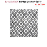 NNEDSZ Bowen Black Printed Cushion Cover 43 x 43cm