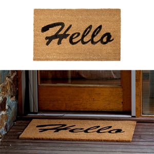 NNEDSZ Home Hello PVC Backed Coir Printed Door Mat