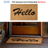 NNEDSZ Home Hello PVC Backed Coir Printed Door Mat