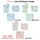 NNEDSZ Set of 3 Renee Cotton Cover Kitchen Textile Rose Pink