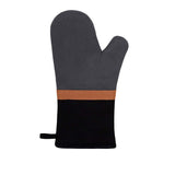 NNEDSZ J Elliot Home Selby Cotton Oven Mitt 34 x 15 cm Charcoal & Black