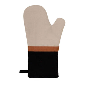NNEDSZ J Elliot Home Selby Cotton Oven Mitt 34 x 15 cm Sandstone & Black
