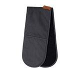 NNEDSZ J Elliot Home Selby Cotton Double Oven Mitt Glove 17 x 82 cm Charcoal & Black