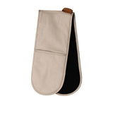 NNEDSZ J Elliot Home Selby Cotton Double Oven Mitt Glove 17 x 82 cm Sandstone & Black