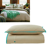NNEDSZ Jane Barrington Cotton Quilt Cover Set Taupe/Emerald Single