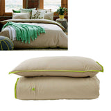 NNEDSZ Jane Barrington Cotton Quilt Cover Set Taupe/Green Single