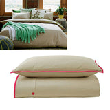 NNEDSZ Jane Barrington Cotton Quilt Cover Set Taupe/Hot Pink Double