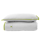 NNEDSZ 260TC 100% Cotton Quilt Cover Set Single White Green