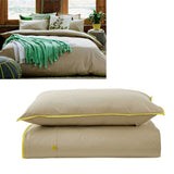 NNEDSZ Jane Barrington Cotton Quilt Cover Set Taupe/Sunshine Yellow Queen