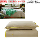 NNEDSZ Jane Barrington Cotton Quilt Cover Set Taupe/Sunshine Yellow Queen