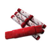 NNEDSZ Set of 4 Fiona Cotton Placemats with Napkins and Napkin Rings Red White