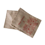 NNEDSZ Christmas Jute Woven Taupe Table Runner 33 x 180cm Happy Holidays