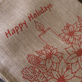 NNEDSZ Christmas Jute Woven Taupe Table Runner 33 x 180cm Merry Christmas