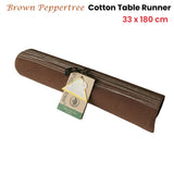 NNEDSZ Brown Peppertree Cotton Table Runner 33 x 180cm