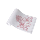 NNEDSZ Christmas Print White Table Runner 33 x 180cm Poinsettia