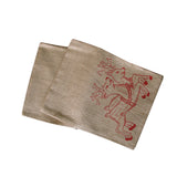 NNEDSZ Christmas Jute Woven Taupe Table Runner 33 x 180cm Reindeers