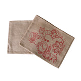NNEDSZ Christmas Jute Woven Taupe Table Runner 33 x 180cm Snowman