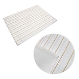 NNEDSZ Silver Gold Stripes Cotton Metallic Print Table Runner 33 x 180 cm