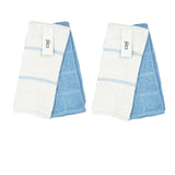 NNEDSZ Set of 4 Rosa Cotton Rich Terry Tea Towels 42 x 62cm Light Blue