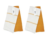NNEDSZ Set of 4 Rosa Cotton Rich Terry Tea Towels 42 x 62cm Mustard