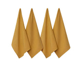 NNEDSZ J Elliot Home Waffle Set of 4 Cotton Tea Towels 50 x 70 cm Mustard