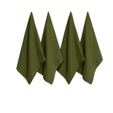 NNEDSZ J Elliot Home Waffle Set of 4 Cotton Tea Towels 50 x 70 cm Olive