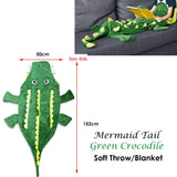 NNEDSZ Mermaid Tail Crocodile Green Soft Blanket Throw