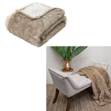 NNEDSZ J Elliot Home Brown Fox Luxury Faux Fur Throw 130 x 160cm