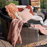 NNEDSZ J Elliot Home Zen Luxury Fringe Throw 130 x 160cm Clay Pink