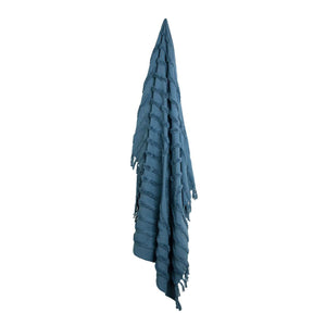 NNEDSZ J Elliot Home Zen Luxury Fringe Throw 130 x 160cm Steel Blue