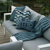 NNEDSZ J Elliot Home Zen Luxury Fringe Throw 130 x 160cm Steel Blue