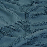 NNEDSZ J Elliot Home Zen Luxury Fringe Throw 130 x 160cm Steel Blue