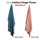 NNEDSZ J Elliot Home Zen Luxury Fringe Throw 130 x 160cm Steel Blue