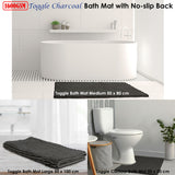 NNEDSZ Toggle Microfiber Bath Mat Contoured Charcoal