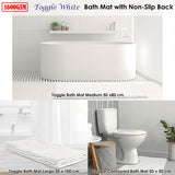 NNEDSZ Toggle Microfiber Bath Mat Large White