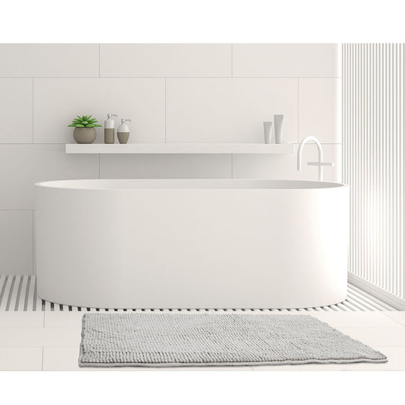 NNEDSZ Toggle Microfiber Bath Mat Medium Silver