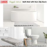 NNEDSZ Toggle Microfiber Bath Mat Medium Silver