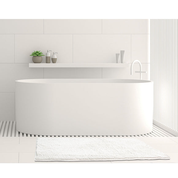 NNEDSZ Toggle Microfiber Bath Mat Medium White
