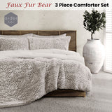 NNEDSZ Faux Fur Bear 3 Piece Comforter Set Single/Double